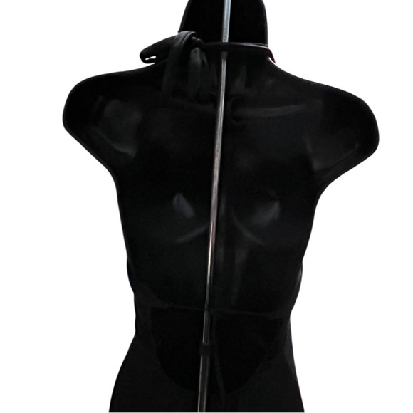 Kona Sol Women's S  Crochet Trim Plunge One Piece Swim Suit Black - Picture 3 of 5